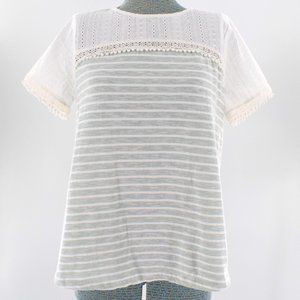 Doe & Rae Pom Pom and Embroidery Top M